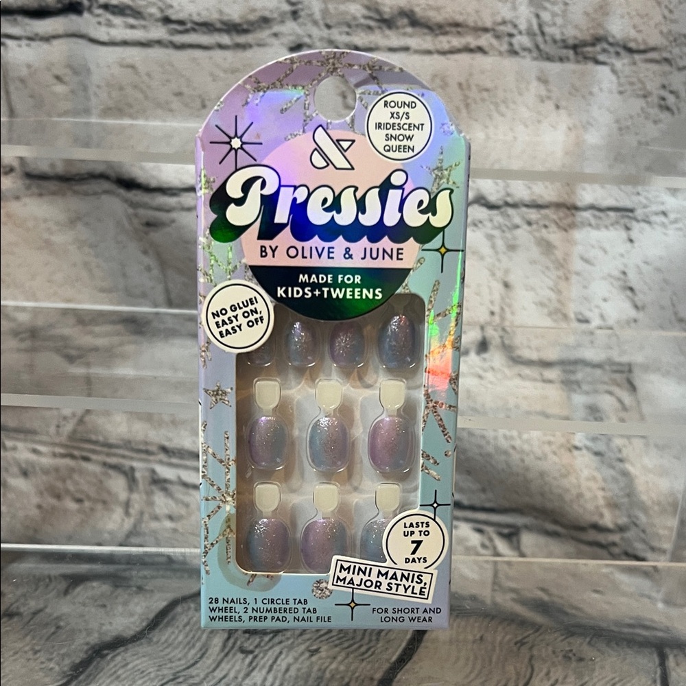 Pressies by Olive & June Kids Press-On Nails - Iridescent Snow Queen